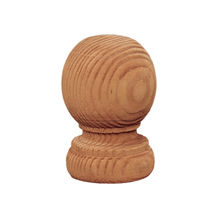 Ball Fence Post Cap Brown 10x10cm x 13.5cm